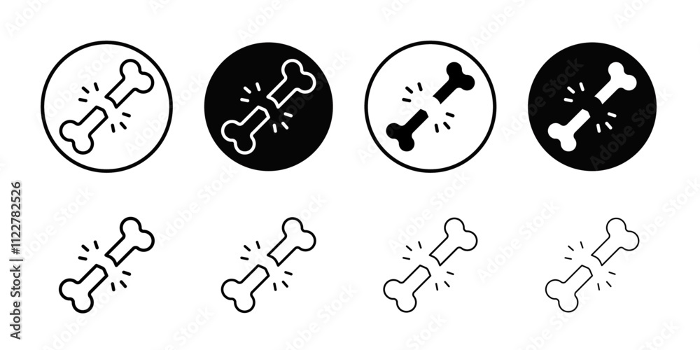 Poster Broken bone icon Outline vector for web ui