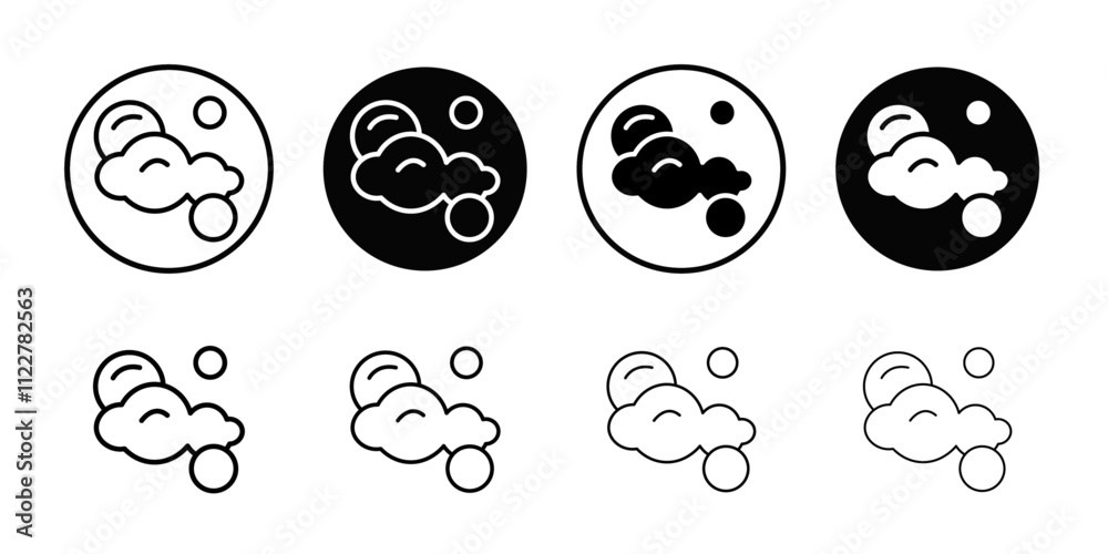 Aufkleber bubbles and foam icon outline vector for web ui