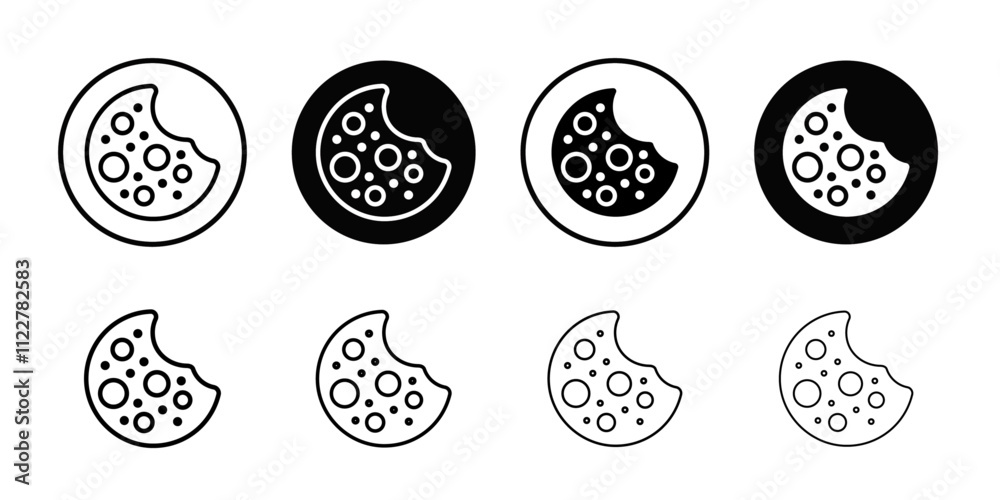 Poster browser cookie icon outline vector for web ui