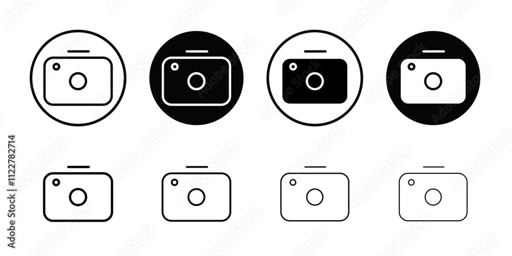 Poster Camera icon Outline vector for web ui