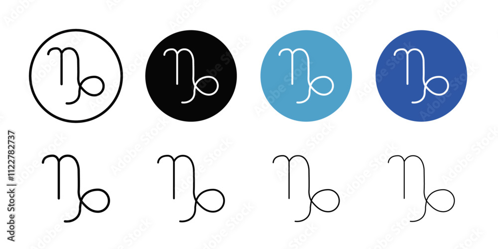 Aufkleber capricorn zodiac sign icon outline vector for web ui
