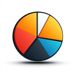 Fototapeta premium Bold Presentation Chart Icon with Thick Colorful Geometric Lines