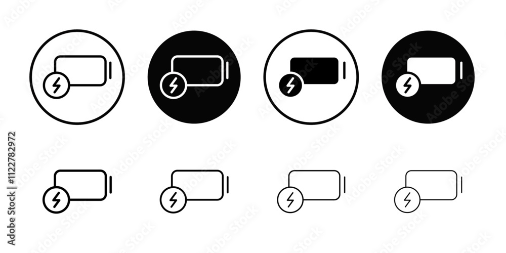 Poster charging battery icon outline vector for web ui