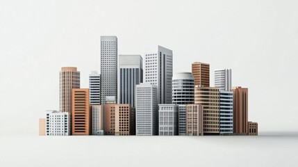 Fototapeta premium Modern City Skyline with Glass and Brick Towers