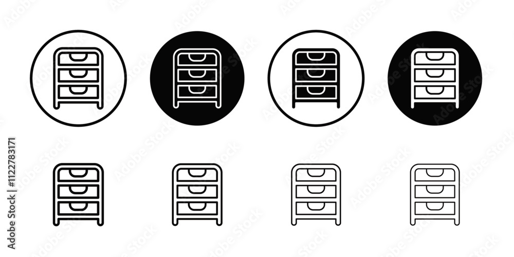 Poster Chest of drawers icon Outline vector for web ui