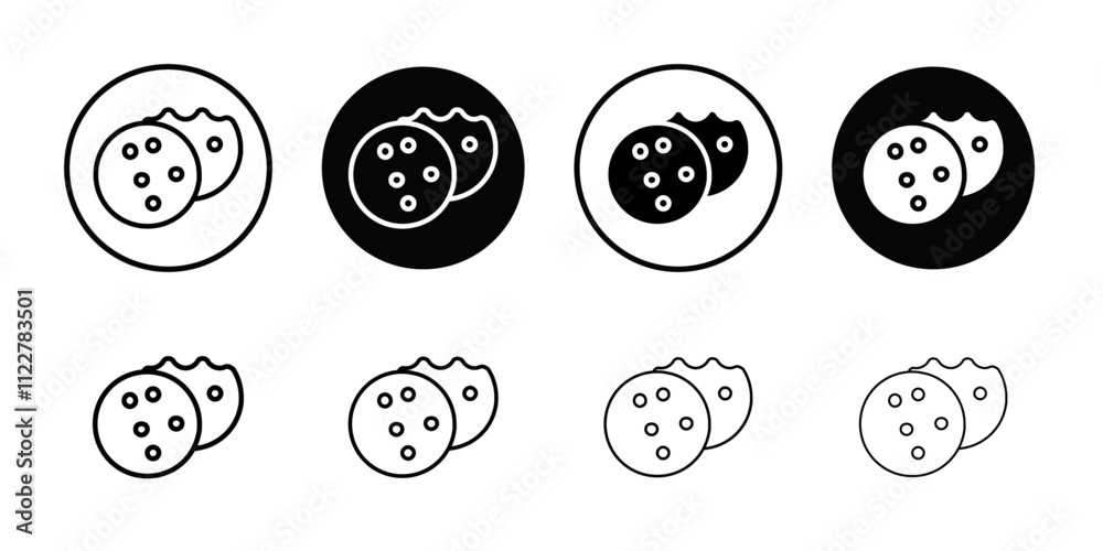 Aufkleber Cookie icon Outline vector for web ui