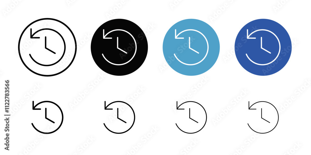 Aufkleber counterclockwise rotation icon Outline vector for web ui