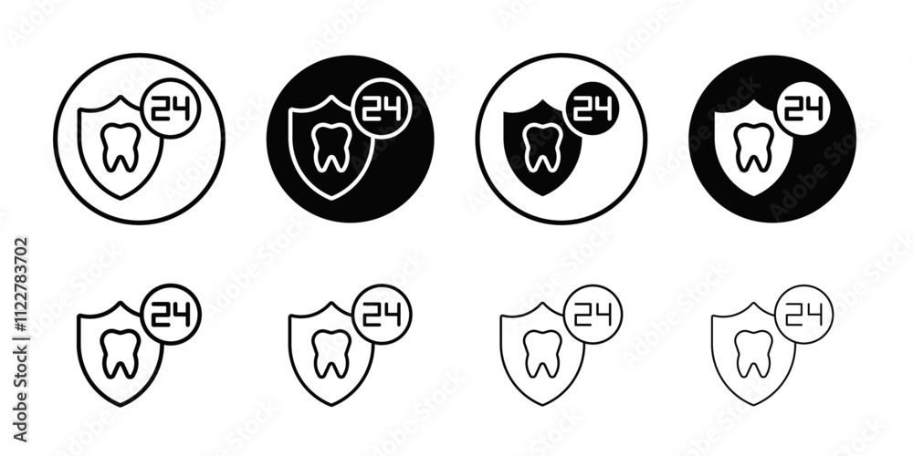 Poster dental protection for 24 hours icon outline vector for web ui
