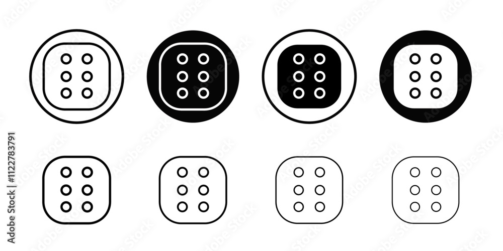 Poster dice six icon outline vector for web ui