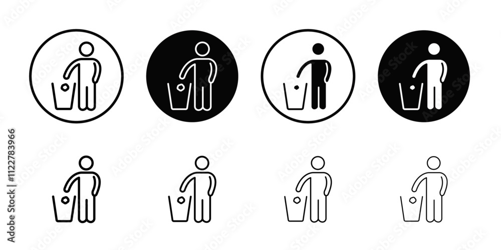 Aufkleber do not litter icon outline vector for web ui
