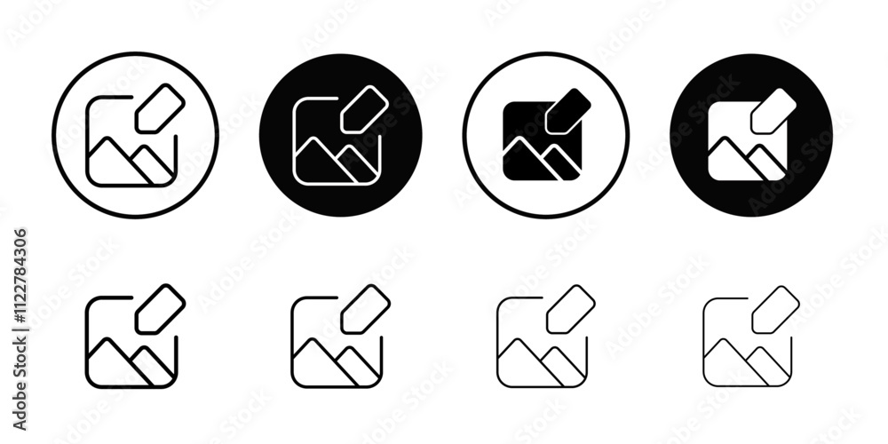 Aufkleber Edit Image Icon Outline vector for web ui