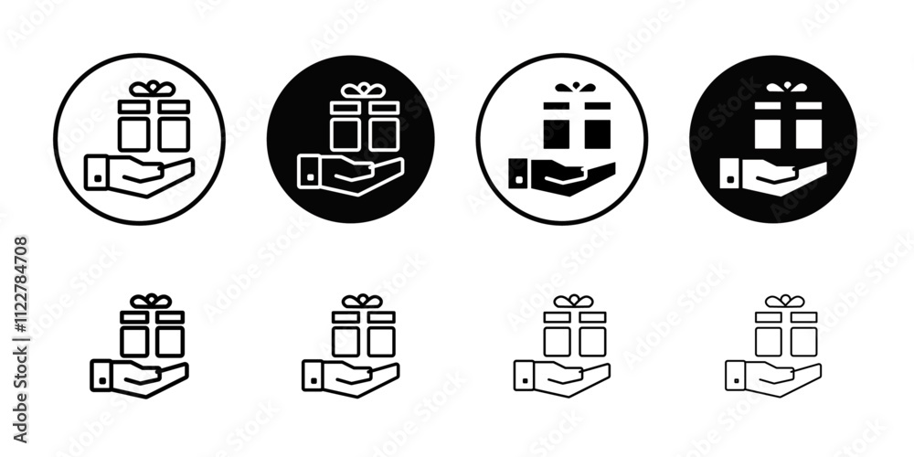 Poster free gift icon outline vector for web ui