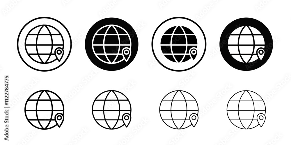 Poster globe icon Outline vector for web ui
