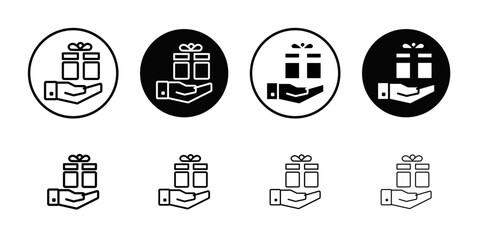 Free gift icon Outline vector for web ui