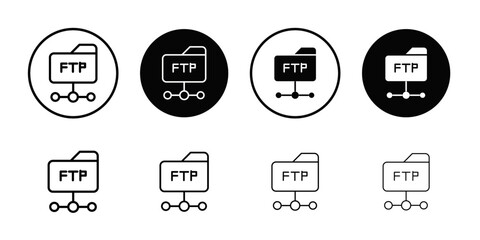 Fototapeta premium FTP navigate up icon Outline vector for web ui