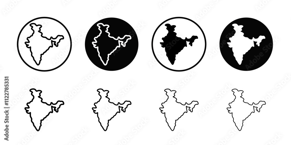 Poster Indian map icon Outline vector for web ui