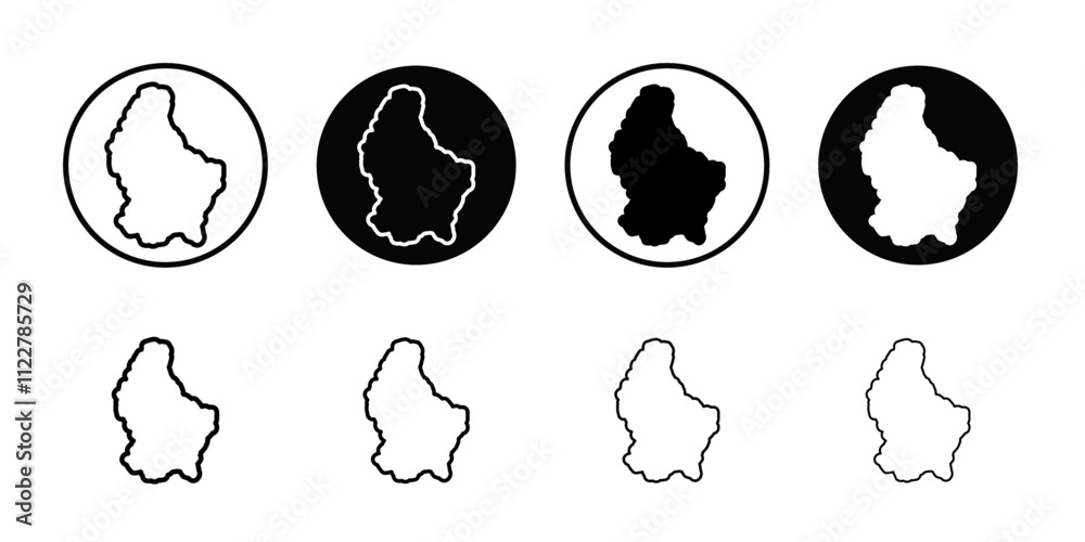 Poster luxembourg country map icon outline vector for web ui
