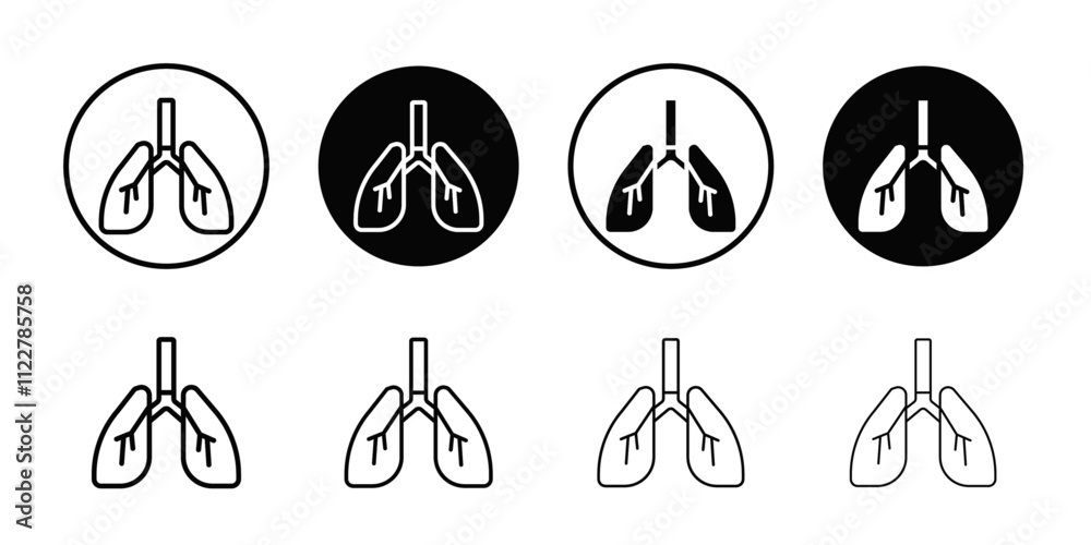 Poster lungs icon outline vector for web ui