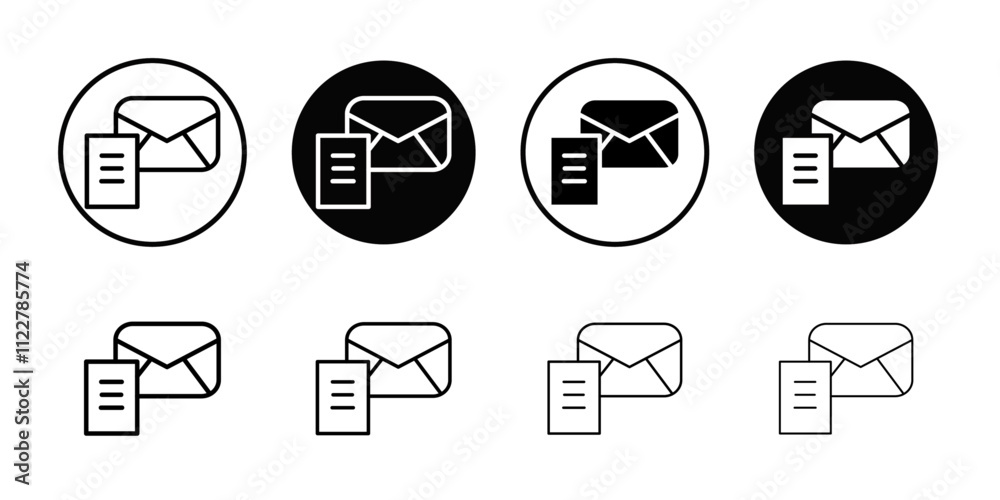 Aufkleber Mail message icon Outline vector for web ui