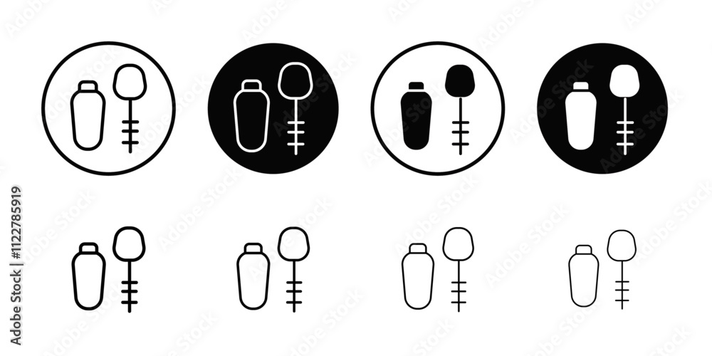 Poster mascara brush icon outline vector for web ui
