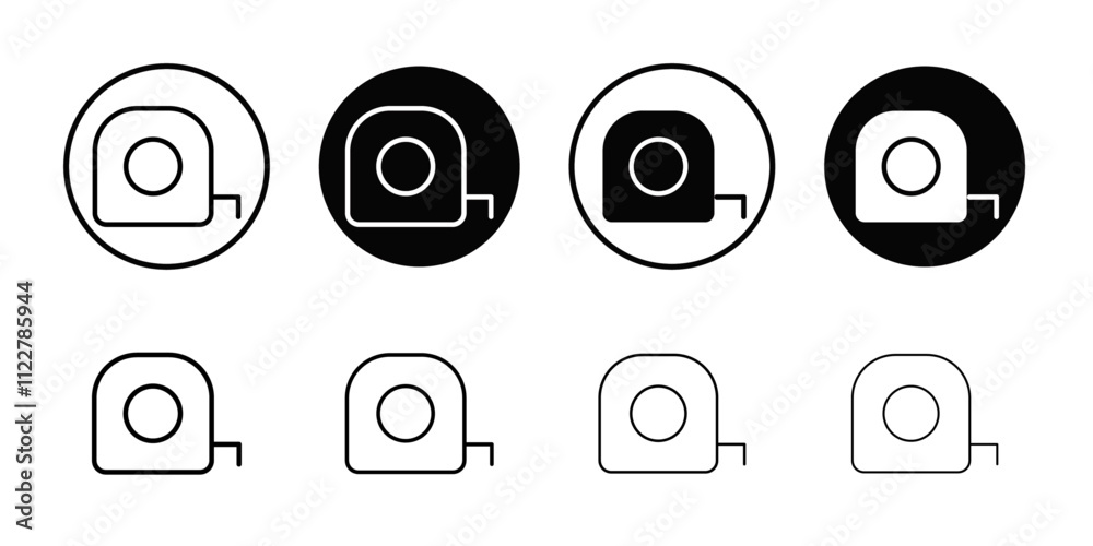 Poster measure tape icon outline vector for web ui