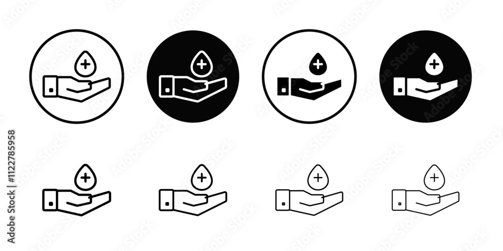 Poster medical donation icon outline vector for web ui
