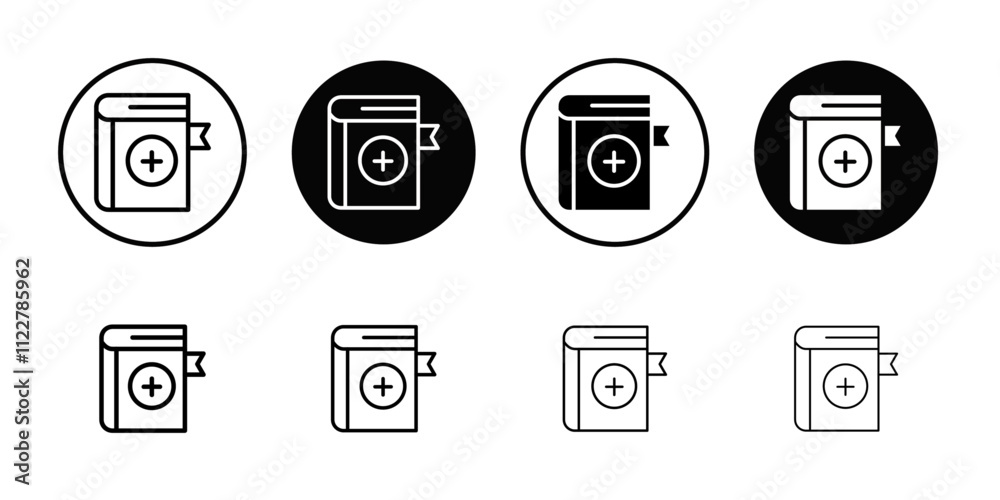 Poster medical book icon outline vector for web ui