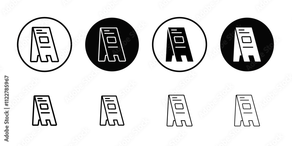 Poster Menu board icon Outline vector for web ui