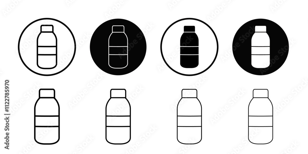 Poster Milk Bottle icon Outline vector for web ui