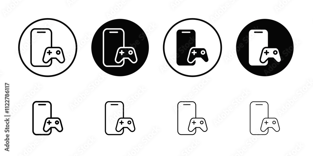 Poster mobile phone game icon Outline vector for web ui