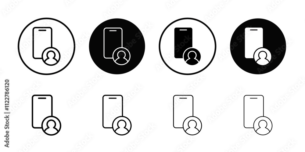 Poster Mobile user icon Outline vector for web ui