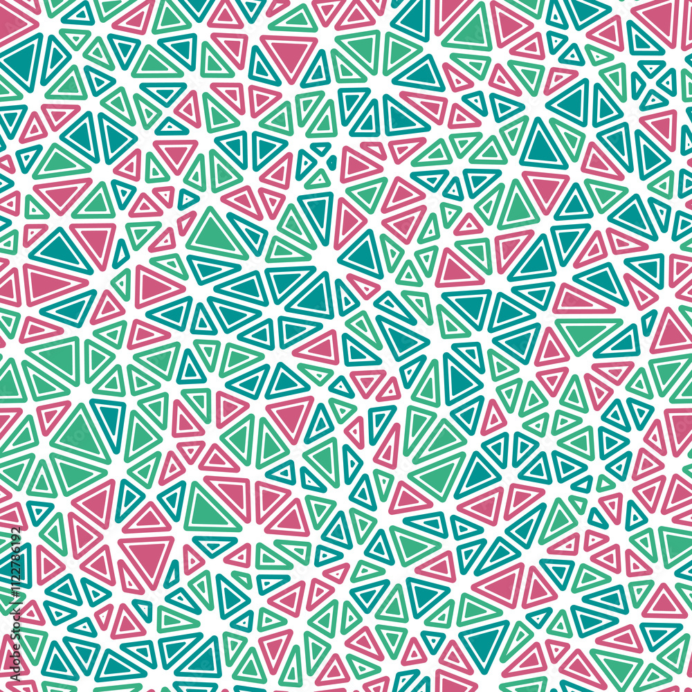 Poster mosaic triangles shapes background. rounded solid shapes in frames. compact triangles size. multiple