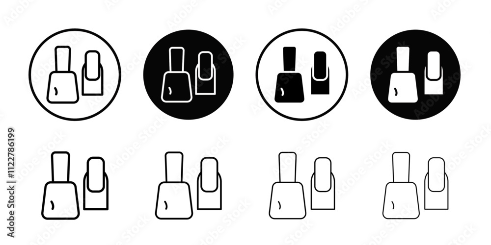 Poster nail polish icon outline vector for web ui