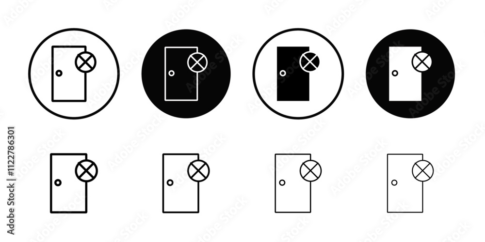 Poster No entry icon Outline vector for web ui