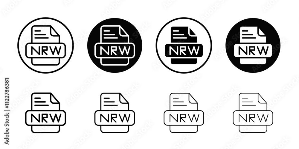 Poster NRW File Document Icon Outline vector for web ui