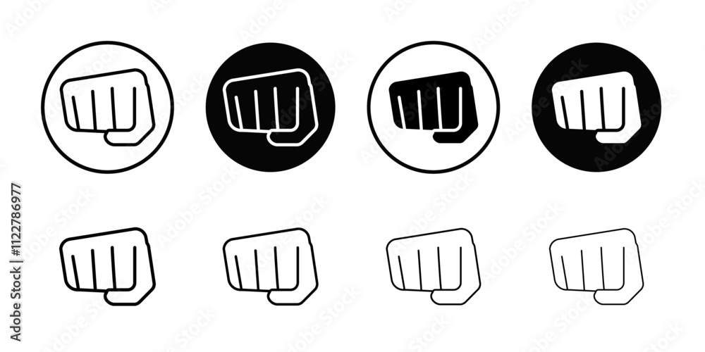 Poster punch fist hand icon Outline vector for web ui