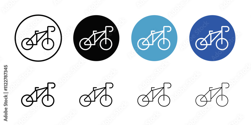Poster road bike bicycle icon outline vector for web ui
