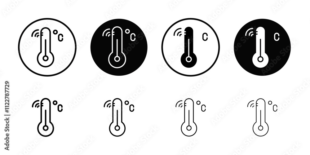 Aufkleber smart temperature icon Outline vector for web ui