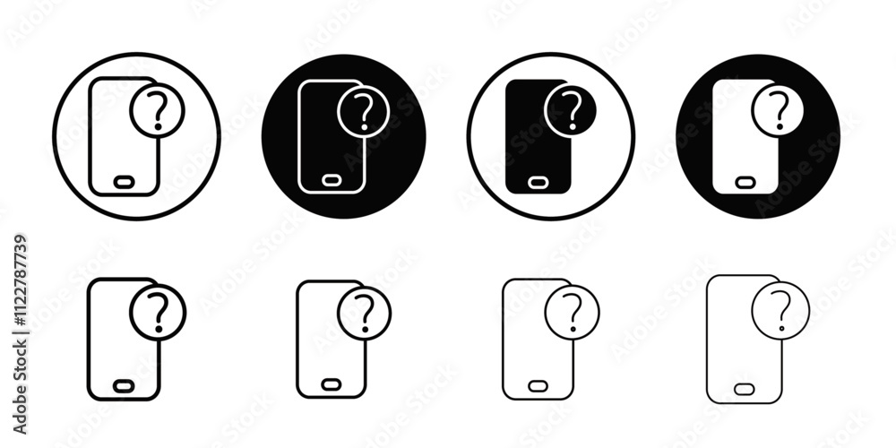Aufkleber Smartphone Help and Support icon Outline vector for web ui