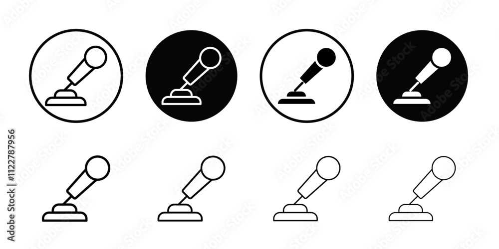 Aufkleber Speaker Microphone icon Outline vector for web ui
