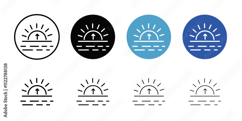 Poster Sunrise icon Outline vector for web ui