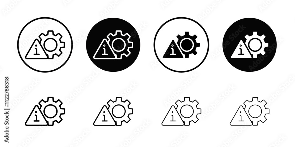 Poster Technical warning icon Outline vector for web ui