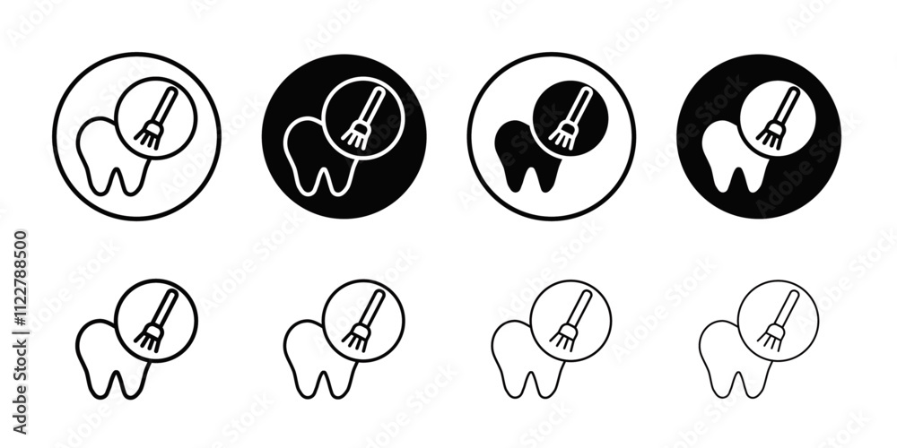 Poster tooth polish icon outline vector for web ui