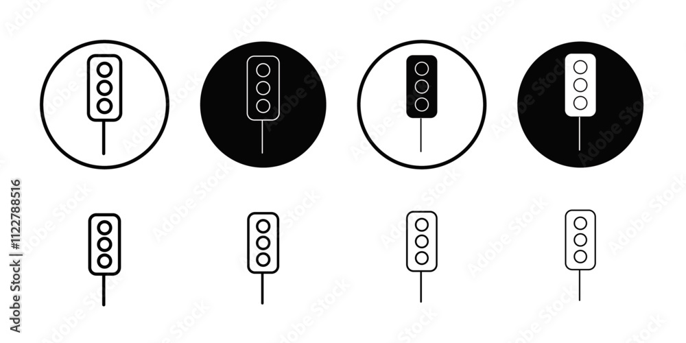 Poster Traffic light icon Outline vector for web ui