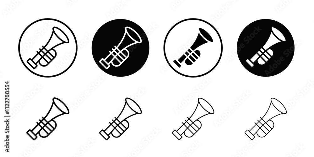 Poster Trumpet icon Outline vector for web ui