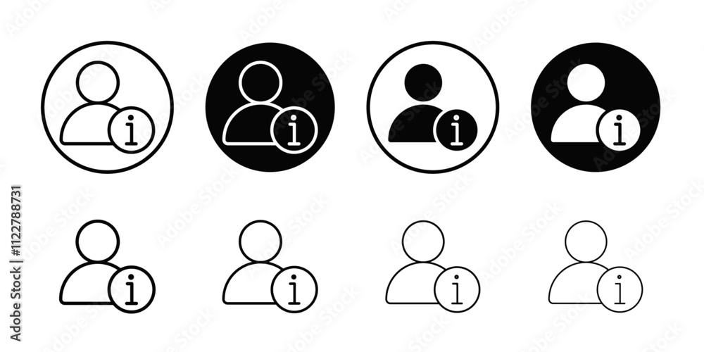 Aufkleber User information icon Outline vector for web ui