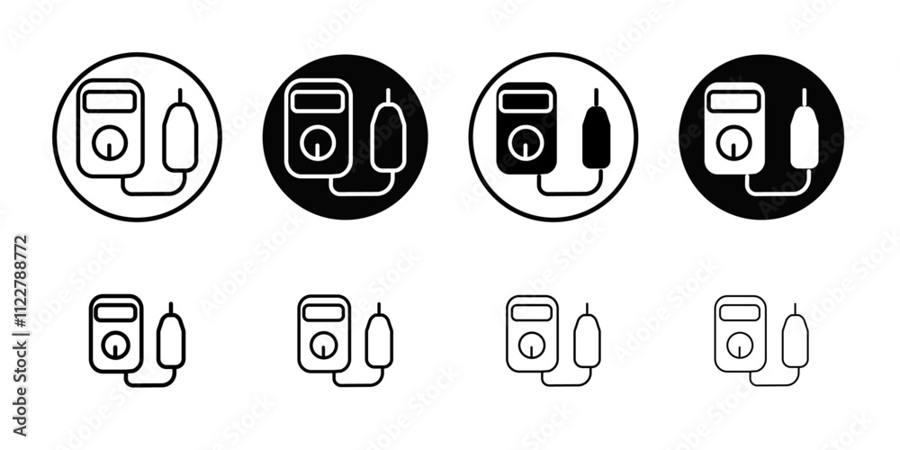 Aufkleber voltmeter icon outline vector for web ui