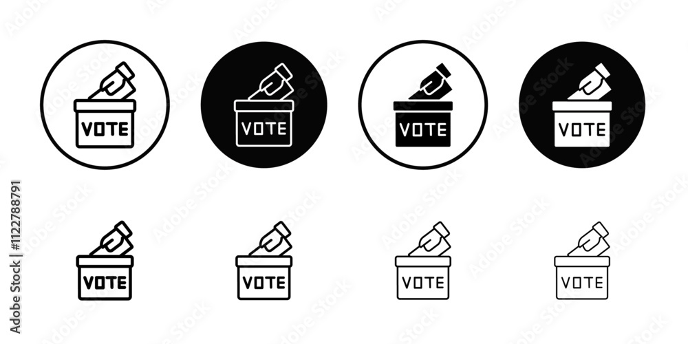 Poster voting ballot box icon Outline vector for web ui