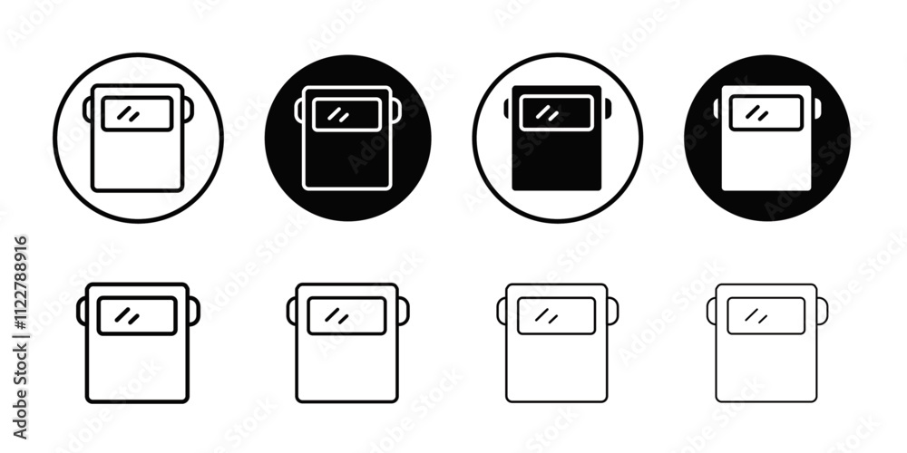 Poster welding shield cover icon outline vector for web ui
