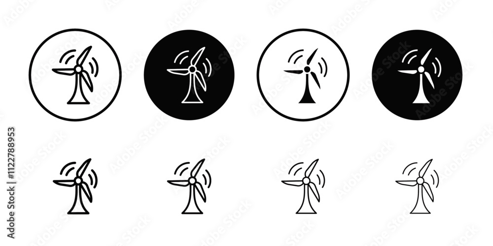 Poster Wind turbine icon Outline vector for web ui